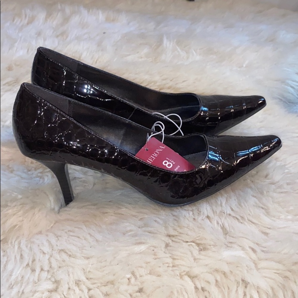 Merona Brown Patent Animal Skin Pump - Picture 5 of 8